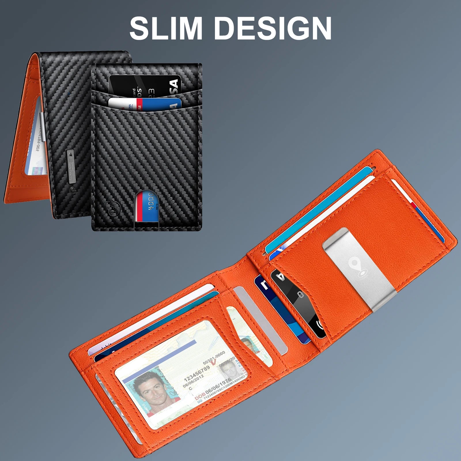 Herrenbrieftasche trackbar über "Find my Phone" (Nur für iOS)