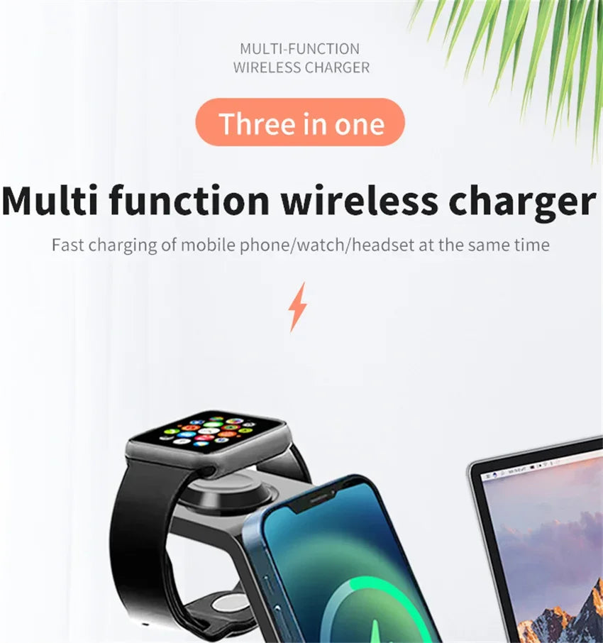 3-in-1 Wireless Charging Dock für iPhone, Apple Watch & AirPods