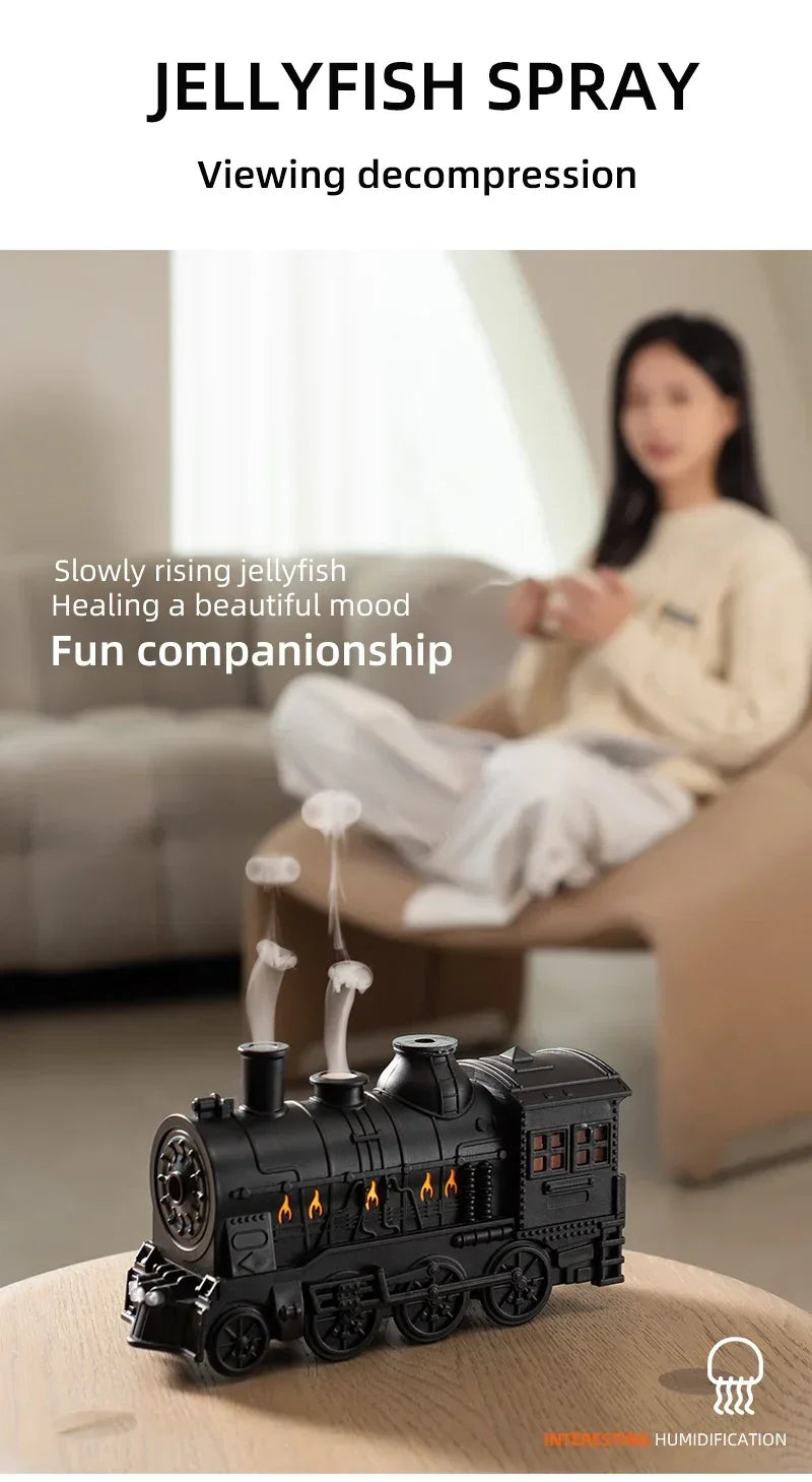 Mini Train Aromaluftbefeuchter für Ätherische Öle mit LED & Ultraschall Nebel