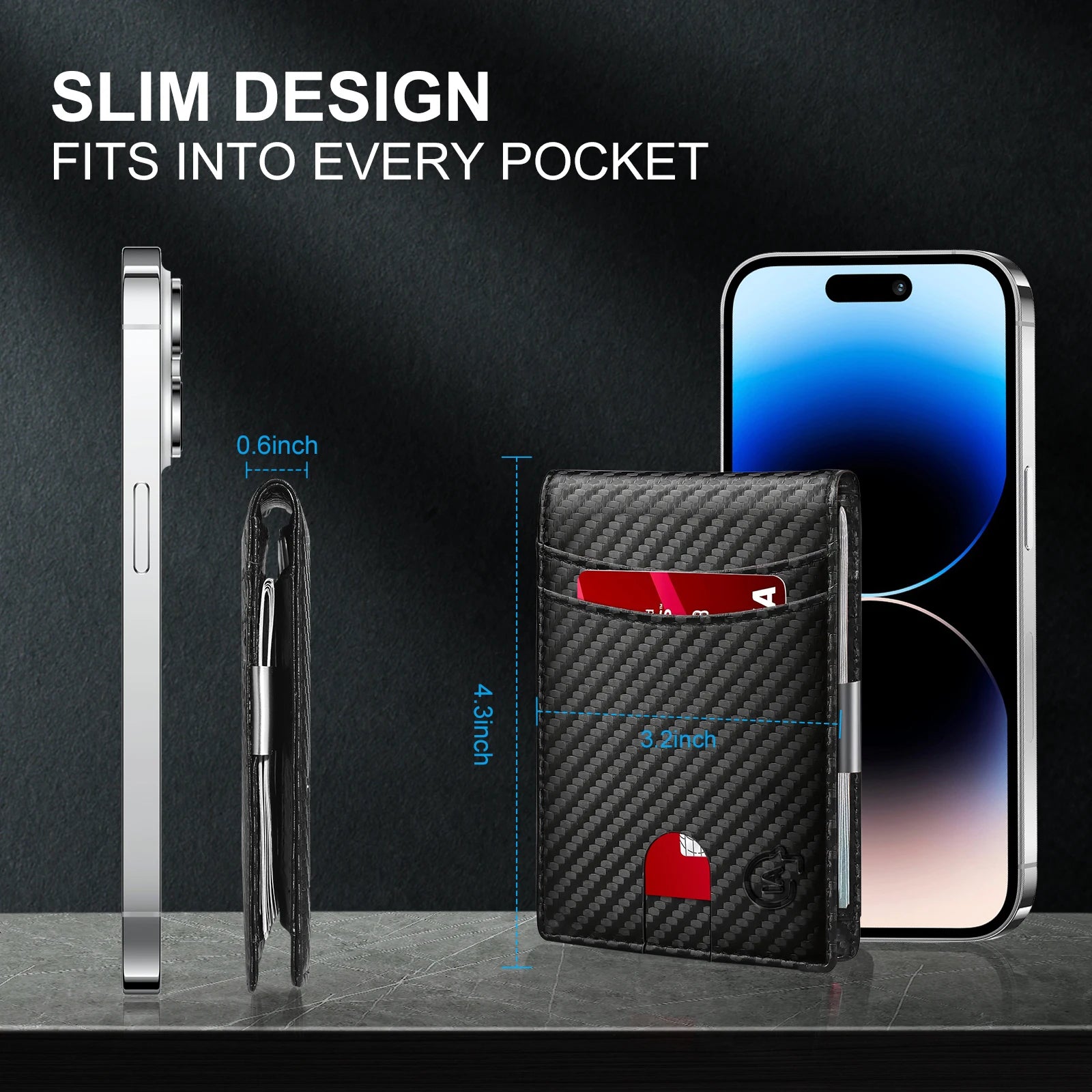 Herrenbrieftasche trackbar über "Find my Phone" (Nur für iOS)