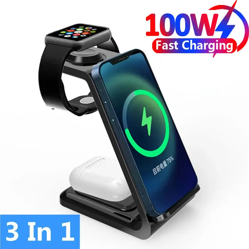 3-in-1 Wireless Charging Dock für iPhone, Apple Watch & AirPods