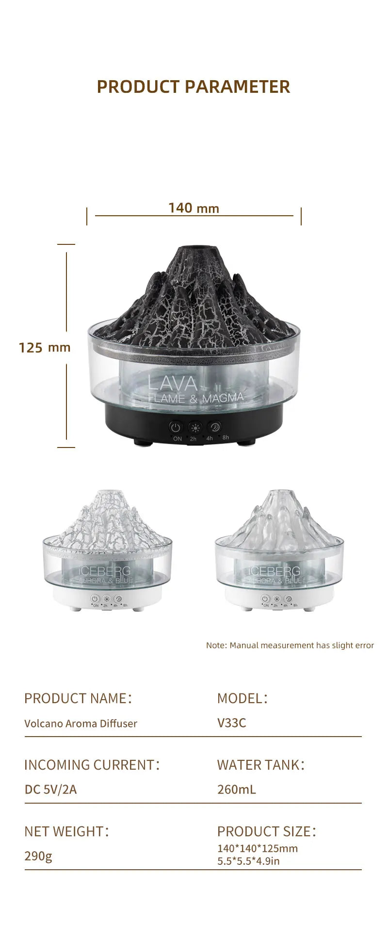 Vulkan Aroma-Luftbefeuchter mit Fernbedienung