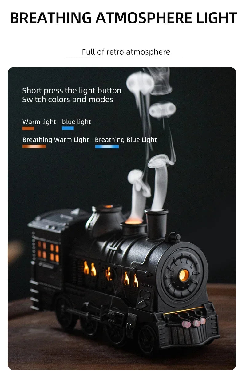 Mini Train Aromaluftbefeuchter für Ätherische Öle mit LED & Ultraschall Nebel