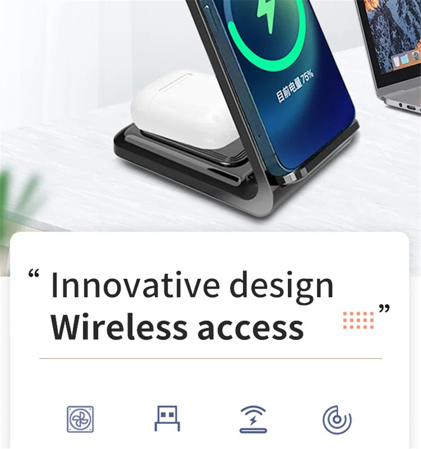 3-in-1 Wireless Charging Dock für iPhone, Apple Watch & AirPods