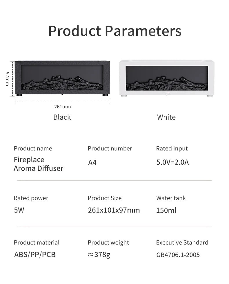 Kamin Aroma-Luftbefeuchter mit Fernbedienung und Timer