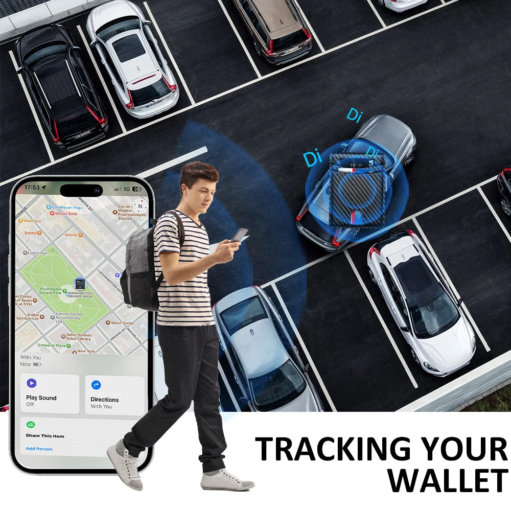 Herrenbrieftasche trackbar über "Find my Phone" (Nur für iOS)