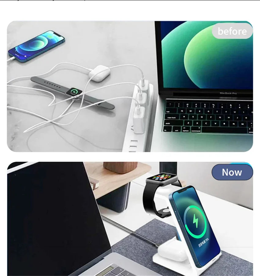 3-in-1 Wireless Charging Dock für iPhone, Apple Watch & AirPods