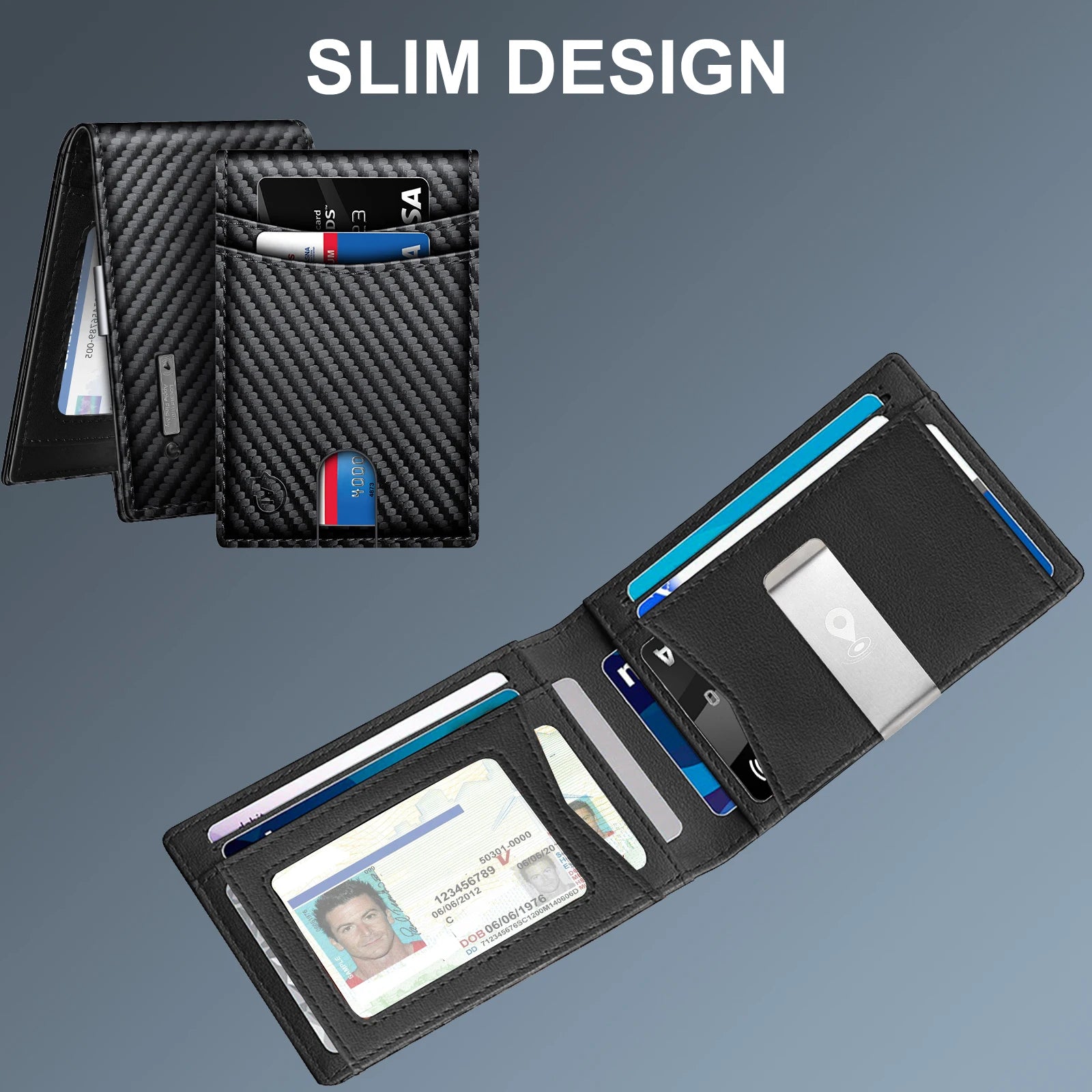 Herrenbrieftasche trackbar über "Find my Phone" (Nur für iOS)