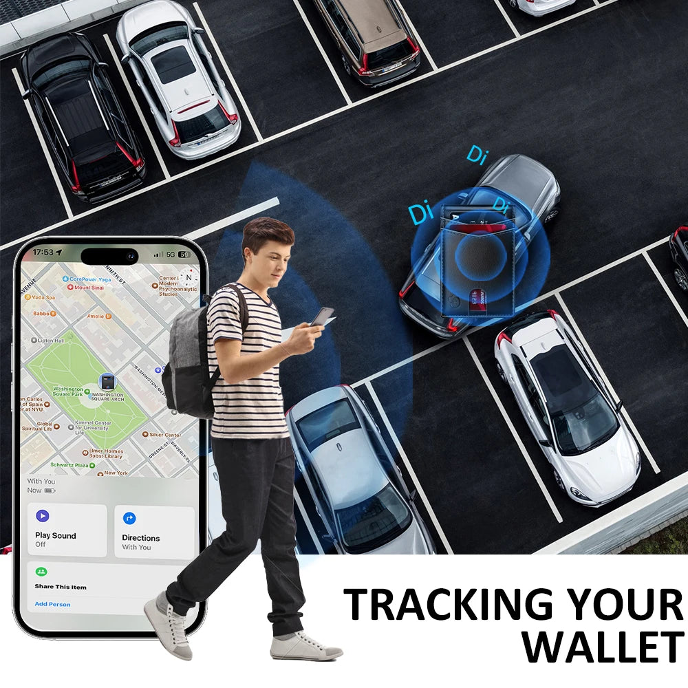 Herrenbrieftasche trackbar über "Find my Phone" (Nur für iOS)